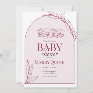 Babyskor för chic Typografi Inbjudningar
