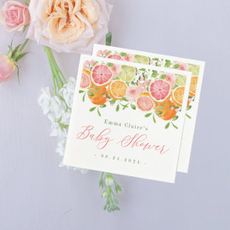 Babyskor för citrusfrukter och blommor pappersservett