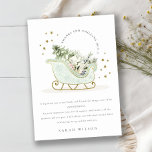 Babyskor för Cute Aqua Blue Guld Winter Sleigh Tack Kort<br><div class="desc">Sleigh Winter Theme Collection. - Det är en söt pastellfärgning Illustration av aqua guld sleigh fylld med gräs träd, gåvor och vinterbär med klassy guld star ram och snöfall i bakgrunden. Perfekt för dina små vinterfödelsedagsfester. Det är mycket enkelt att anpassa, med dina personuppgifter. Om du behöver någon annan matchande...</div>
