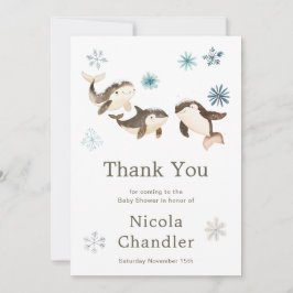 Babyskor för Cute Arktiska val Tack Kort