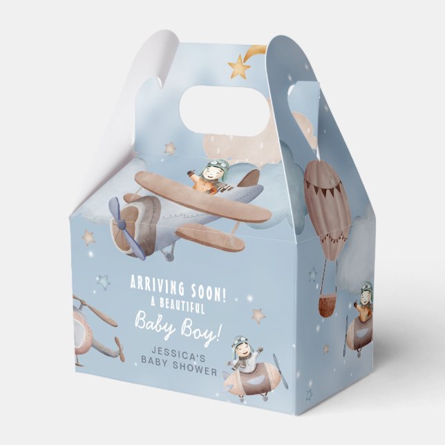 Babyskor för Cute Aviation Airplan Boy Presentaskar (Framsidan Sidan)