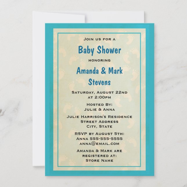 Babyskor för Cute baby Inbjudningar (Framsida)