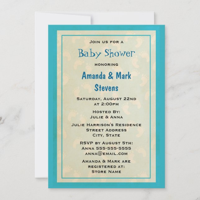 Babyskor för Cute baby Inbjudningar (Framsida)