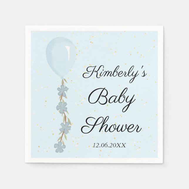 Babyskor för Cute Blue Balloon Pappersservett (Framsidan)