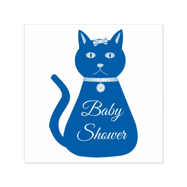 Babyskor för Cute Blue Pojke Cat Anpassningsbar   Självfärgande Stämpel (Design)