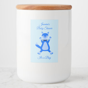 Babyskor för Cute Blue Pojke Fox Anpassningsbar Mat Etikett