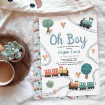 Babyskor för Cute Blue Tåg Travel Boys Baby Shower