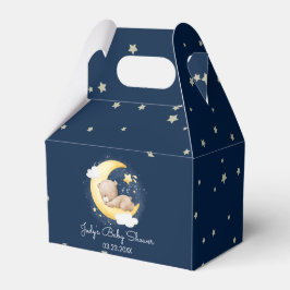 Babyskor för Cute Crescent Navy Måne Nalle Presentaskar