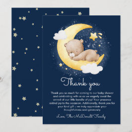 Babyskor för Cute Crescent Navy Måne Nalle Tack Kort