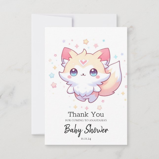 Babyskor för cute Forest Fox Tack Kort (Framsida)