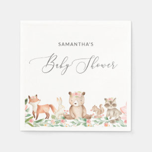Babyskor för Cute Girl Woodland Animals Pappersservett