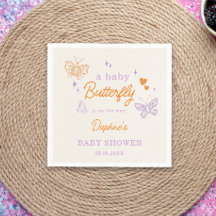 Babyskor för Cute Lavender & Orange Butterfly