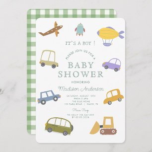 Babyskor för Cute Pastel Car Lastbil Flygplan Rock Inbjudningar
