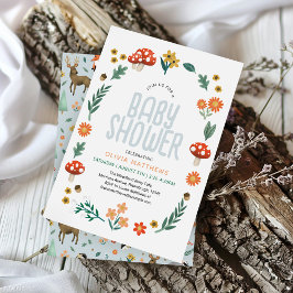 Babyskor för Cute & Rustic Forest Woodland Boys Inbjudningar