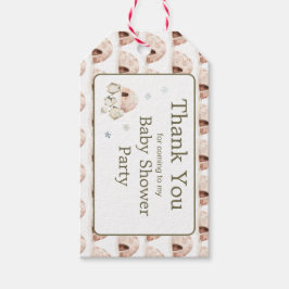 Babyskor för Cute Winter Penguins Baby Shower Presentetikett