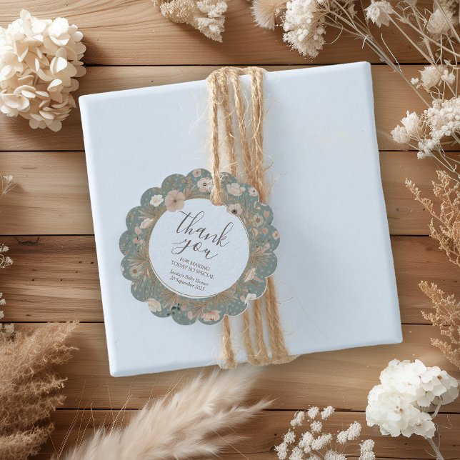 Babyskor för Desert Chic Gåvor Etiketter (Let us take the prickles out of your party planning with this “sand-tastic” desert chic design.)