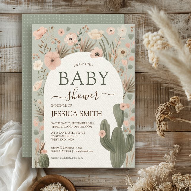Babyskor för Desert Chic Inbjudningar (Bring on the desert boho vibes with this warming gender neutral invitation. )
