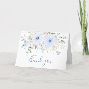 Babyskor för Dusty Blue Baby Bloom Baby Shower Tack Kort