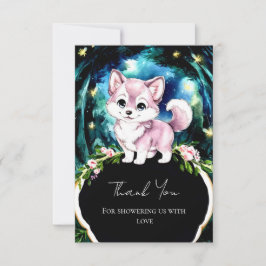 Babyskor för enkel Varg i skogen Tack Kort