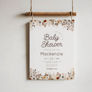 Babyskor för Fall Cottagecore Blommigt Poster