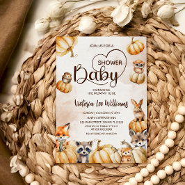 Babyskor för Fall Woodland Inbjudningar