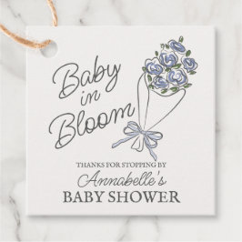 Babyskor för färsk Blommigt med blå färskvara Gåvor Etiketter