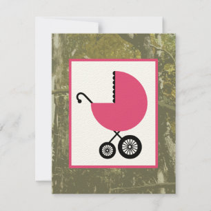 Babyskor för flickor - Campo & Shock rosa Carriage Inbjudningar