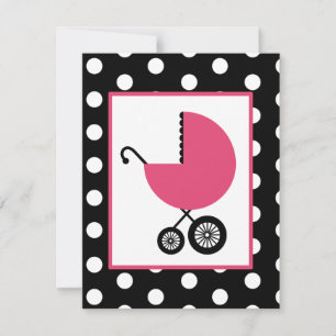 Babyskor för flickor - Rosa och Polka dots Inbjudningar