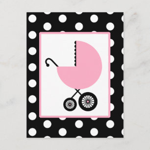 Babyskor för flickor - Rosa och Polka dots Inbjudningar