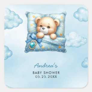 Babyskor för fyllning av Nalle Fyrkantigt Klistermärke