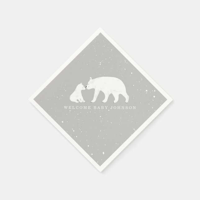 Babyskor för Grått-vinter för mamma Bear Bear Baby Pappersservett (Hörn)