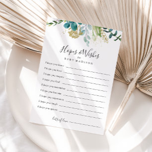 Babyskor för Grönt i Guld Blommigt - hopp och Önsk Vykort