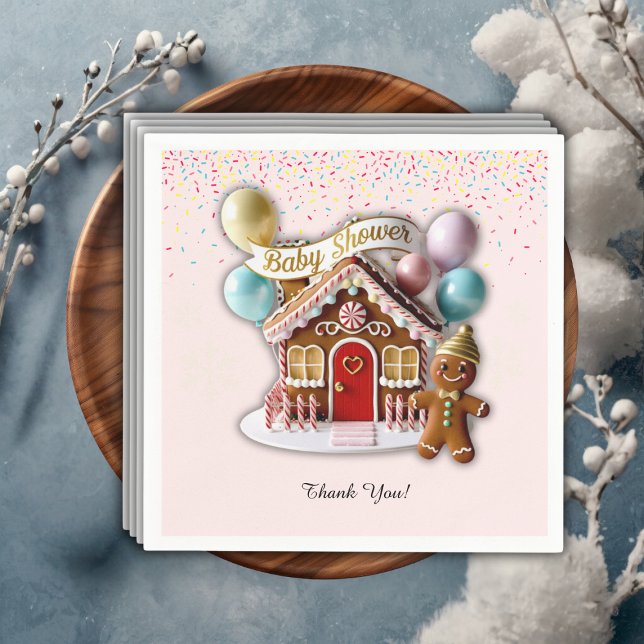 Babyskor för guld Gingerbabyhuset Pappersservett (Skapare uppladdad)