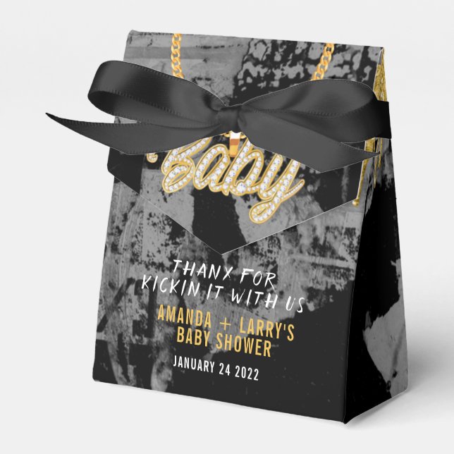 Babyskor för hip hop Guld-kedjan Presentaskar (Framsidan Sidan)