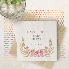 Babyskor för höstfälla under Blommigt Pappersservett