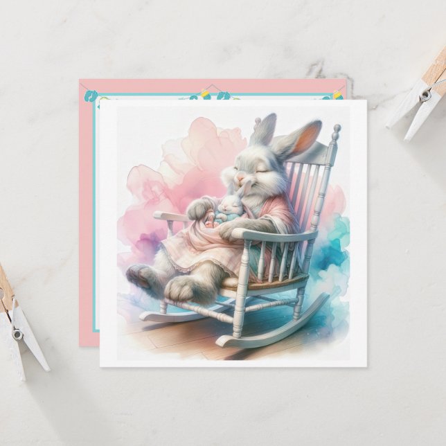 Babyskor för kanin mor inbjudningar (Fram/Back In Situ)