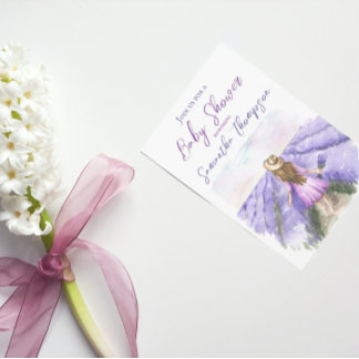 Babyskor för lavender Fält Lila Flower Provence Inbjudningar