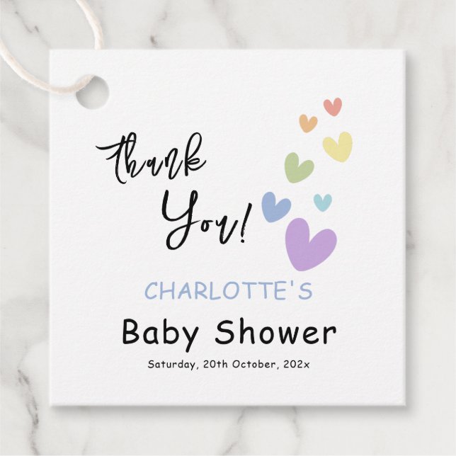 Babyskor för ljus och färgämnen gåvor etiketter (Framsida)