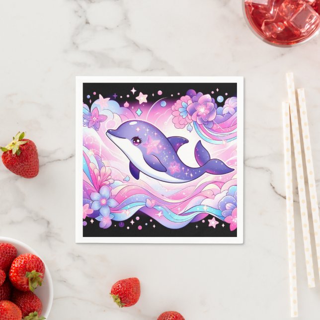 Babyskor för lycklig-delfiner pappersservett (Insitu)