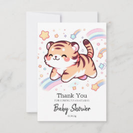 Babyskor för lycklig Tiger Baby Shower Tack Kort