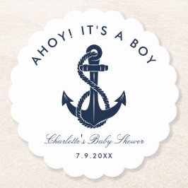 Babyskor för marinblå fästpunkt underlägg papper