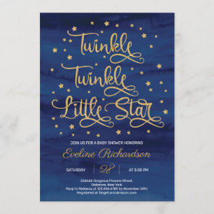 Babyskor för marinskning med liten skugga, Twinkle Inbjudningar