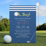 Babyskor för marint blått Rand Golf Boy Inbjudningar<br><div class="desc">Blåblått Rand Golf Boy Shower-inbjudningar.</div>