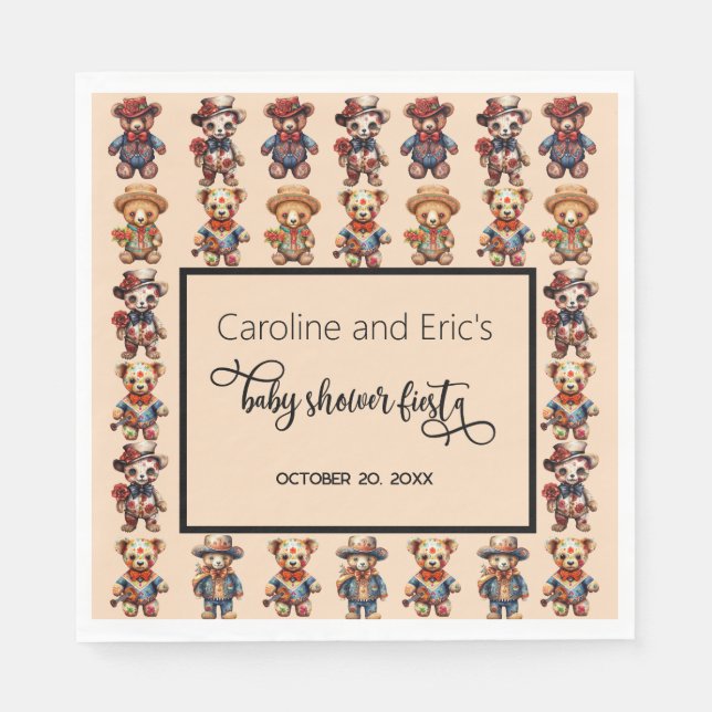 Babyskor för mexikanska Day of the dead Pappersservett (Framsidan)