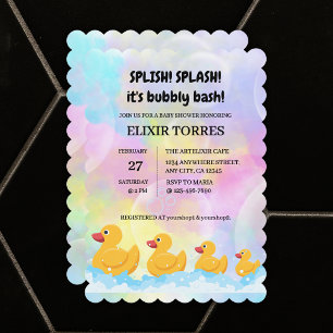 Babyskor för modern färgämnet Rubber Duckies Inbjudningar