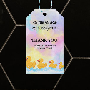 Babyskor för modern färgämnet Rubber Duckies Presentetikett