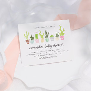 Babyskor för moderna Boho Cactus Plants & Succulen Inbjudan Vykort
