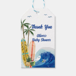 Babyskor för modernt blå havsyta presentetikett