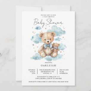 Babyskor för Nalle av ljus Inbjudningar