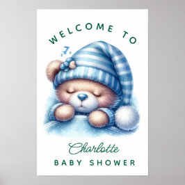 Babyskor för Nalle av ljus Poster